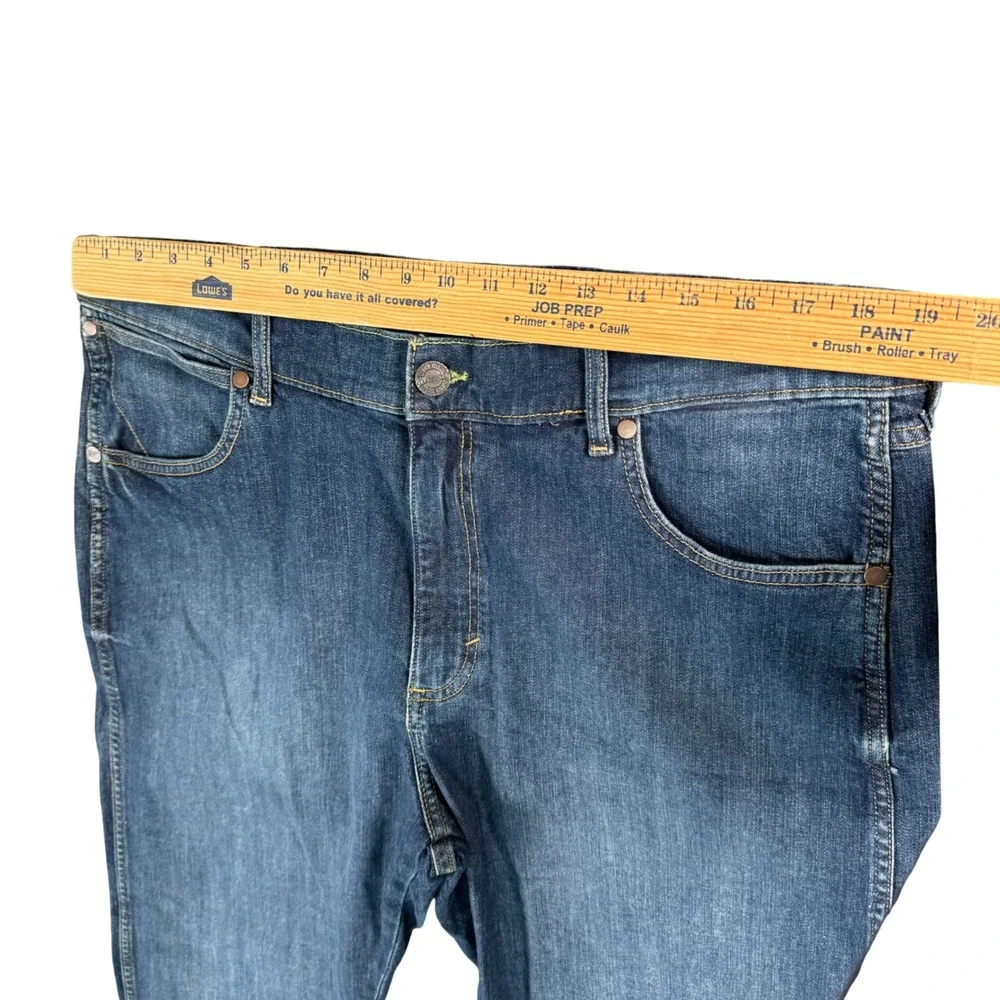 Wrangler Retro Mens Slim Straight‎ Jeans Blue Denim Y2K Western 38x32